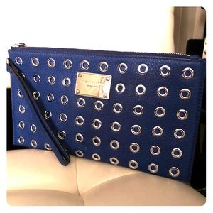 Michael Kors Blue Leather Clutch